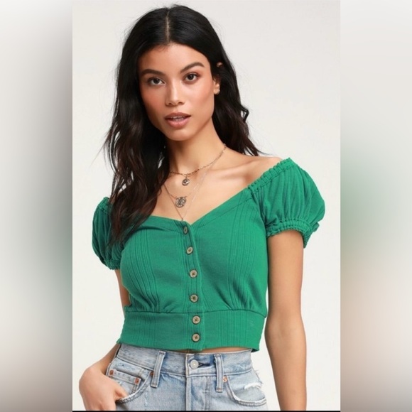 Free people knit cropped button up - Picture 1 of 6